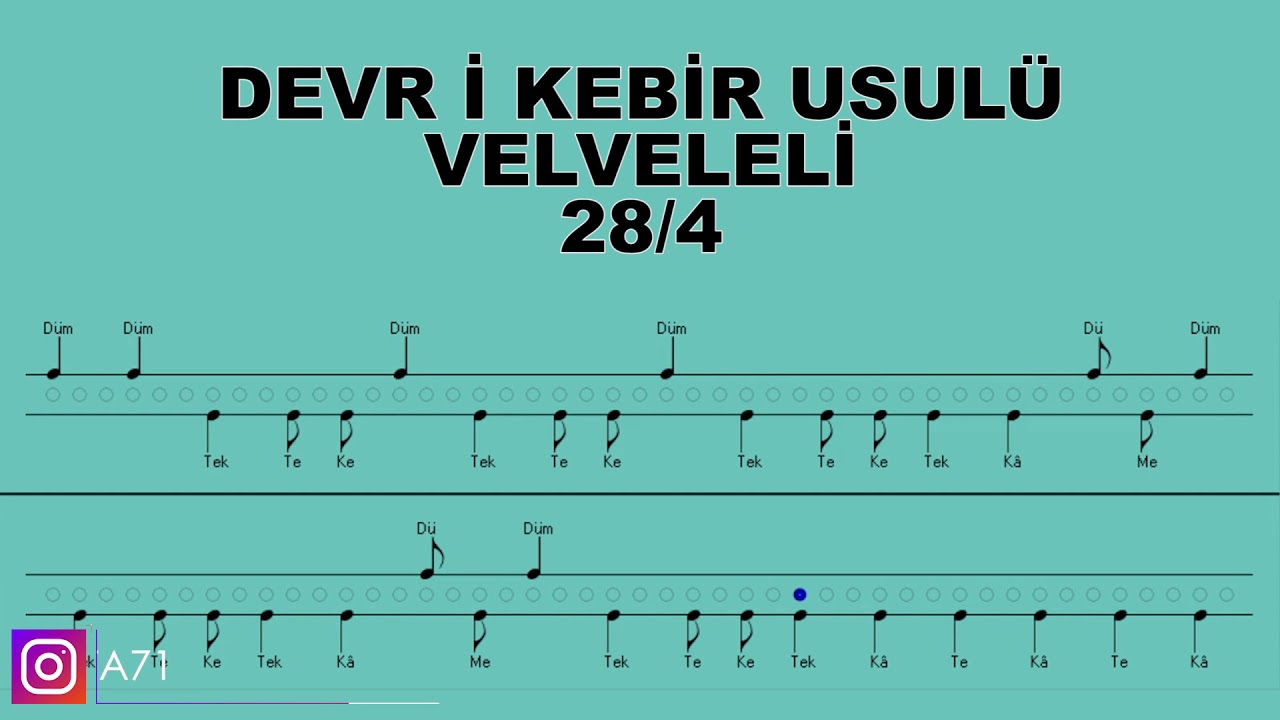 DEVR İ KEBİR USULÜ  28/4 VELVELELİ KLASİK TÜRK MUSIKİSİ USULLERİ