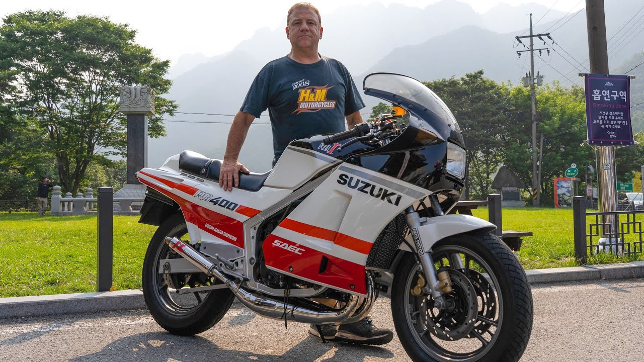 Suzuki RG400 restoration project and riding in Daedunsan Mountain