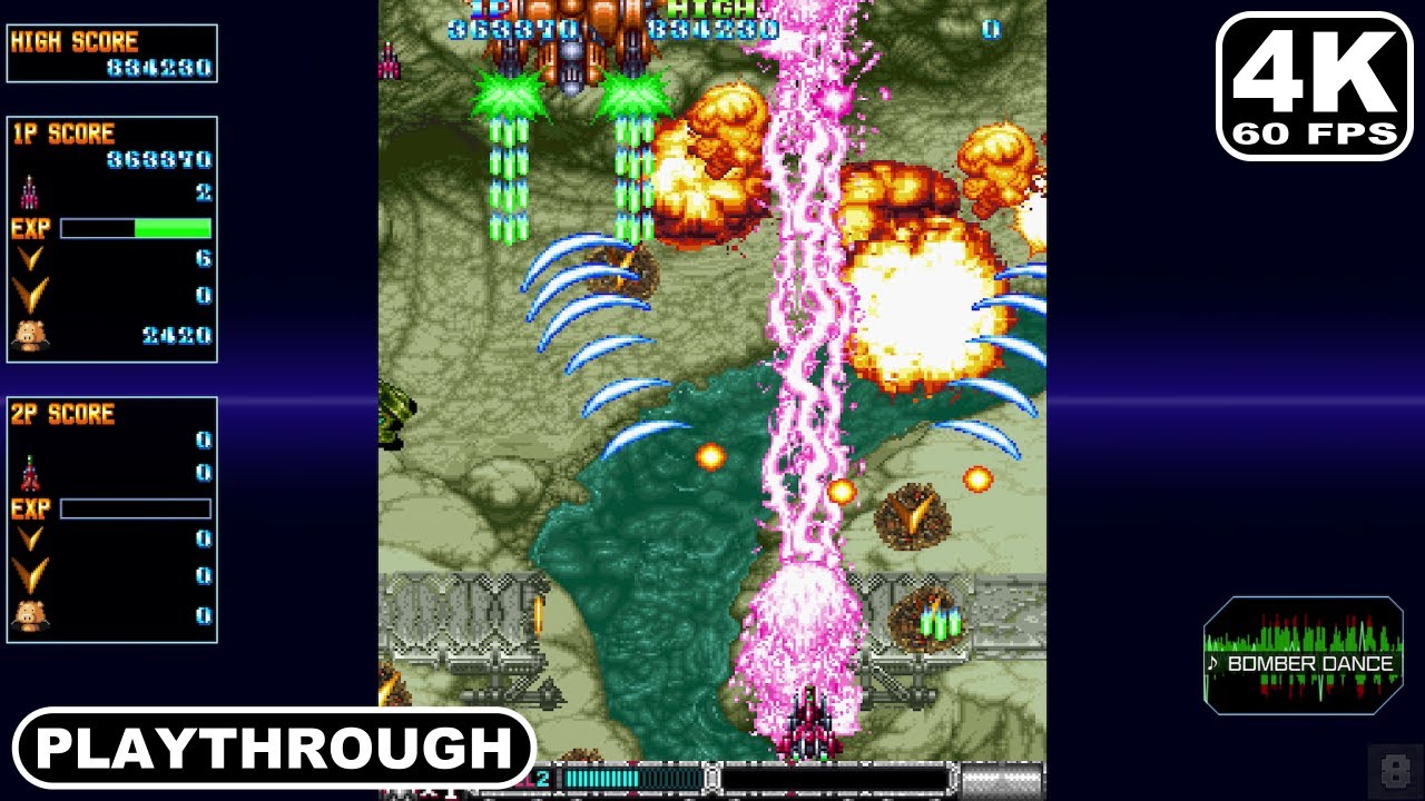 Batsugun Saturn Tribute Boosted (PS4 on PS5 Gameplay / Playthrough / No Commentary / 4K 60fps)