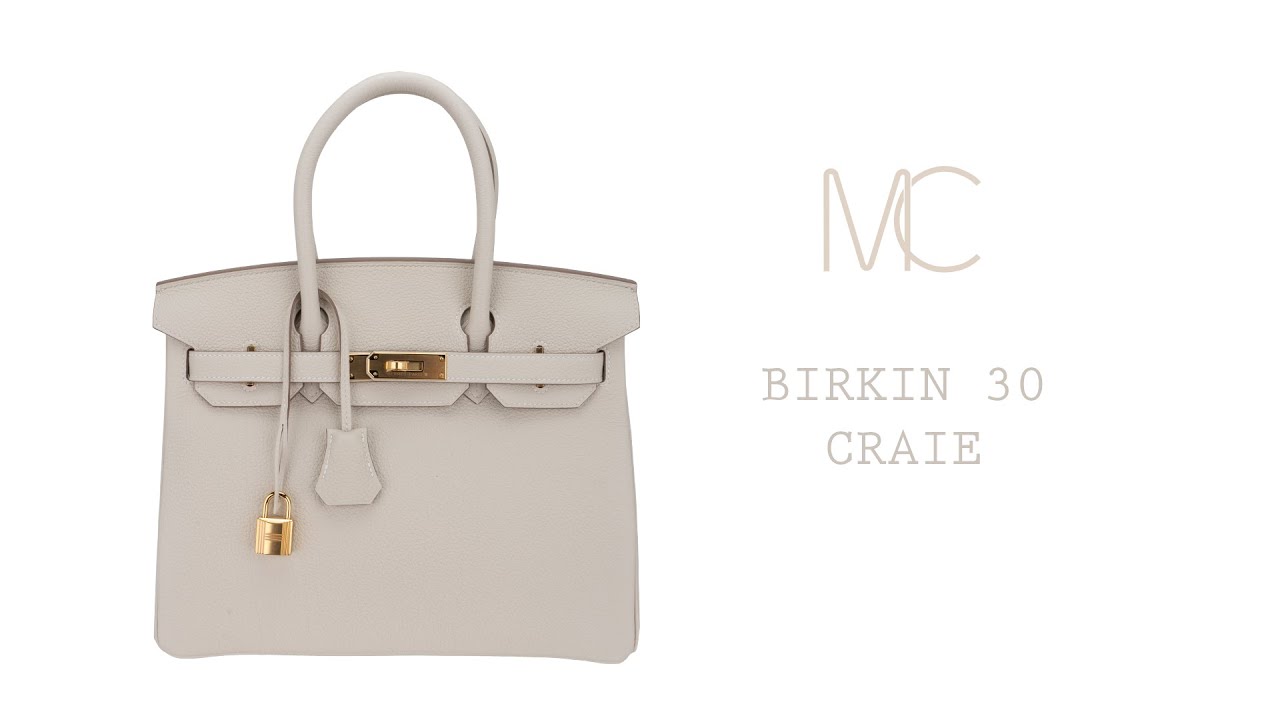 Hermes Birkin 30 Bag Craie Gold Hardware Togo Leather • MIGHTYCHIC •