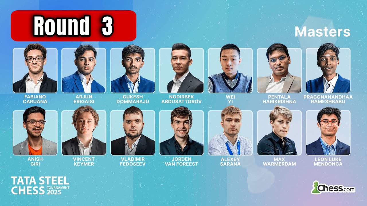 Tata Steel Chess 2025⚡🔥 | Round 3 | Gukesh,Arjun,Caruana,Nodirbek