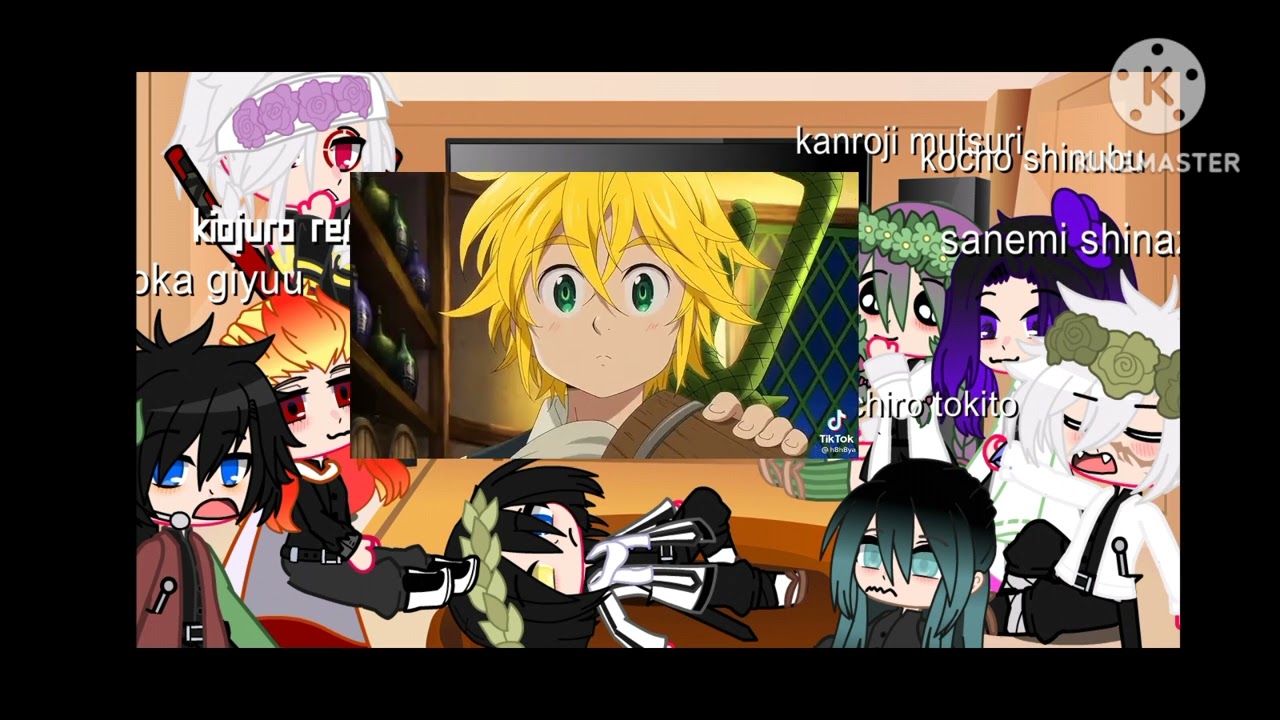 demon slayer reaccionando a meliodas 1/9