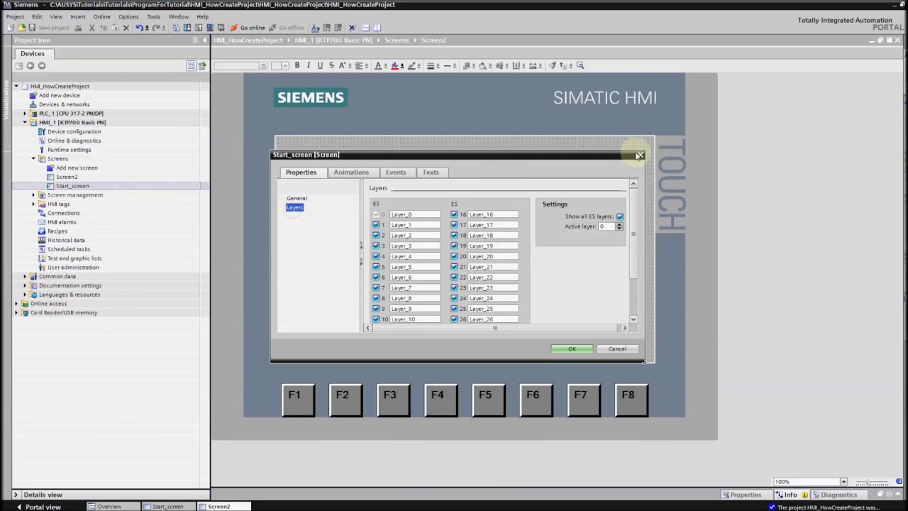 HMI programming tutorial TIA Portal - 1. Beginning with HMI devices