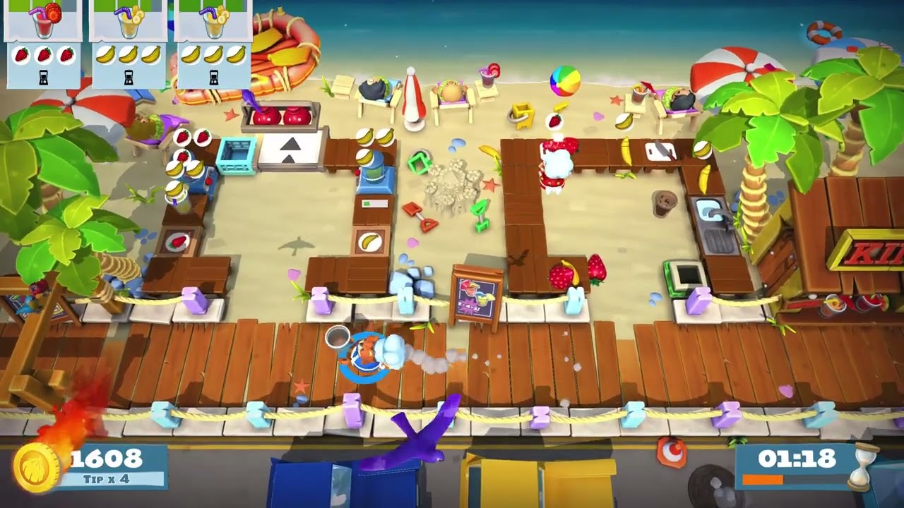 Overcooked! 2 - Surf 'n' Turf 1-1 (2 players) Score: 2616