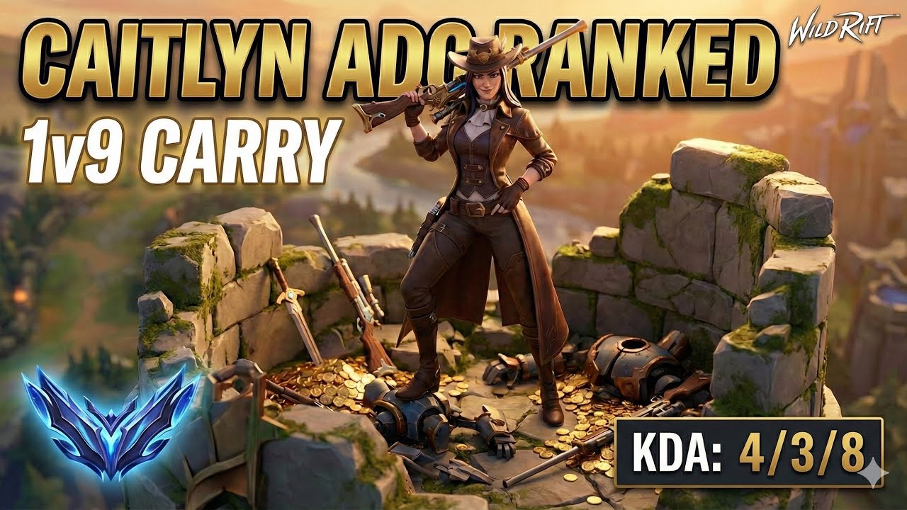 Caitlyn Wild Rift Gameplay (No Commentary) - ADC Carry Performance | 1080p 60fps
