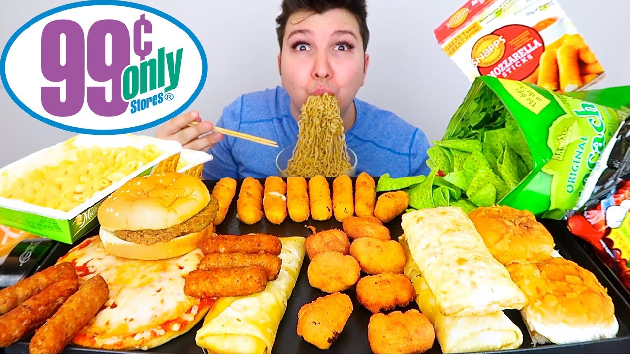My First Time Trying 99 Cent Store Food • MUKBANG