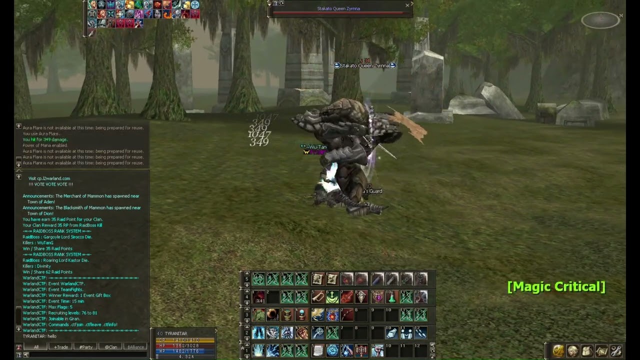 Lineage II Interlude Raidboss Solo Speedrun Stakato Queen Zyrna Lv34
