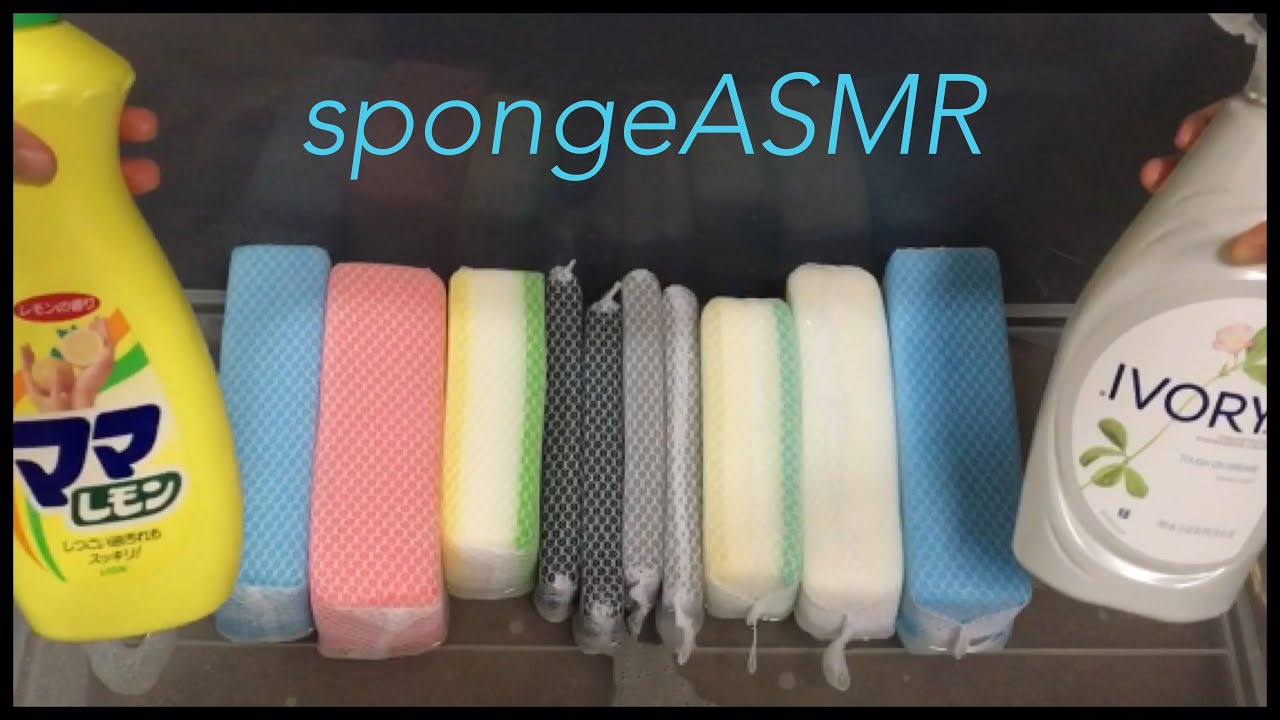 ASMR🤍net sponges w/ dish soap🤍ネットスポンジと食器用洗剤でもこもこしてみた🤍