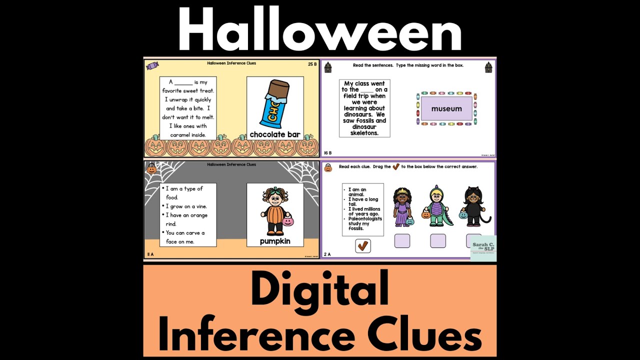 Halloween Inference Clues Digital Activities for Language Therapy in October