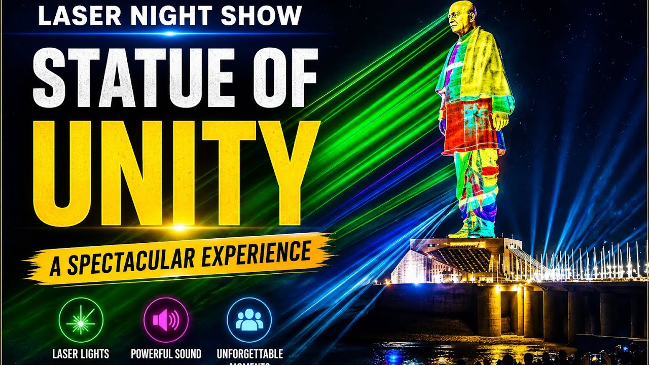 Statue Of Unity Laser Light Show || Full laser Show at Statue Of Unity