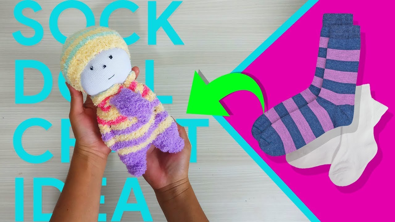 SOCK DOLL TUTORIAL | HOW TO MAKE DOLL FROM SOCK, ART AND CRAFTS IDEA FOR KIDS