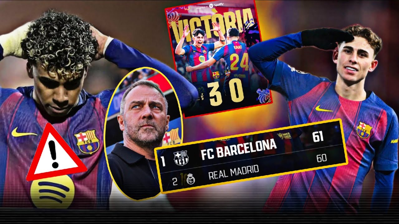 ✅️Barca reprendre la première place liga, Yamal en colère 😠, fermin marqué un somptueux 