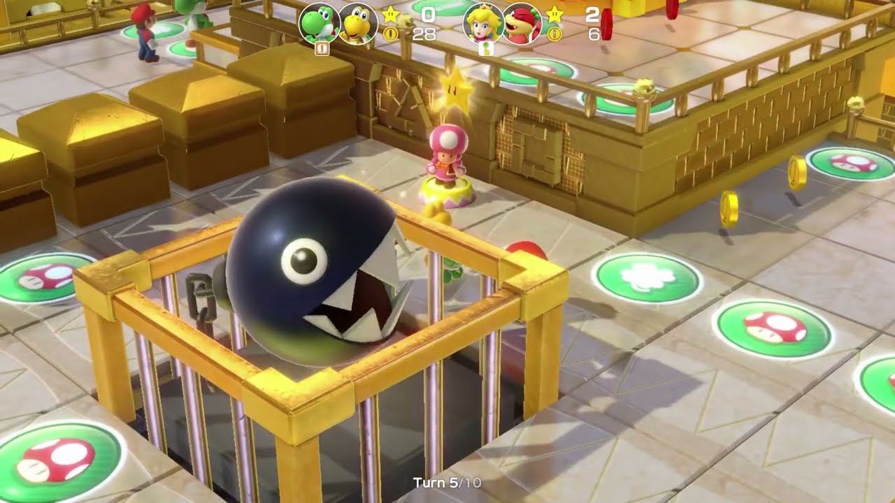 Super Mario Party | Yoshi & Koopa Troopa vs Peach & Pom pom 