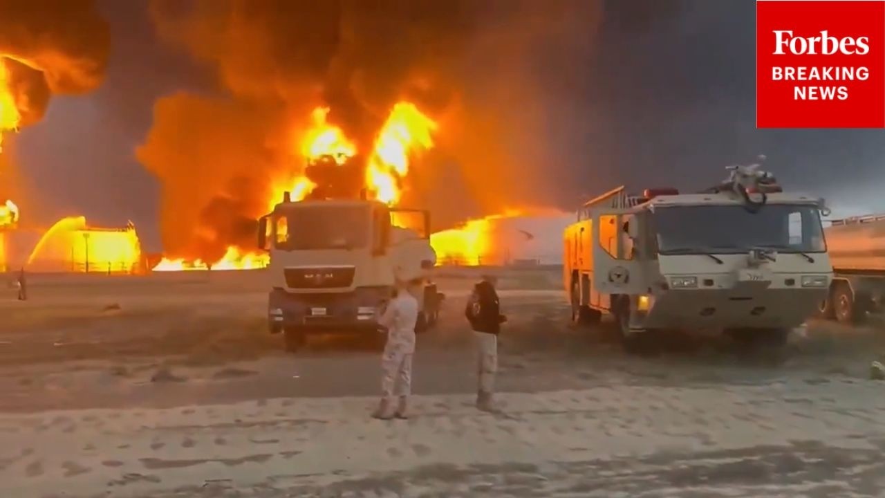 WATCH: Fire Rages Across Kuwait International Airport Following Drone Strike
