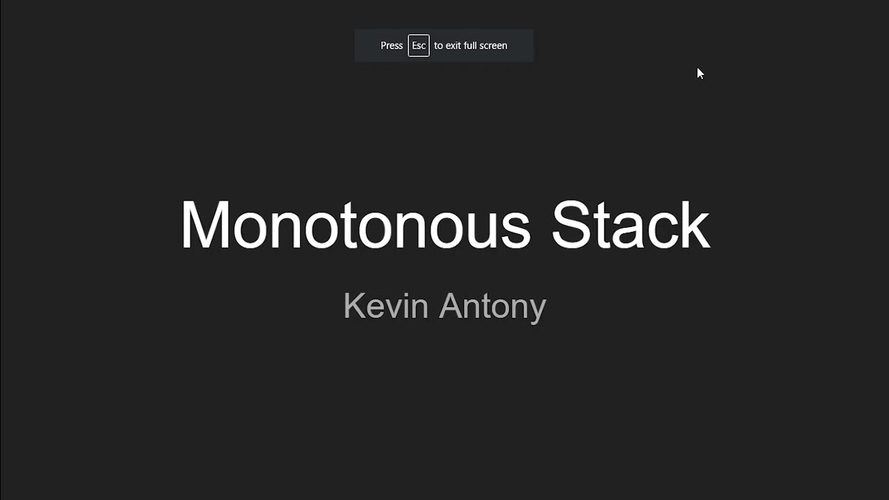 Monotonous Stack