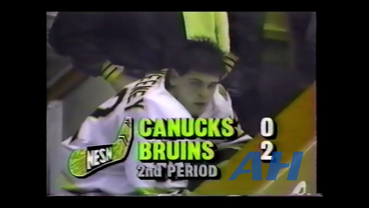 NHL Oct. 25, 1990 Boston Bruins v Vancouver Canucks (R) Don Sweeney v Ronnie Stern (R)