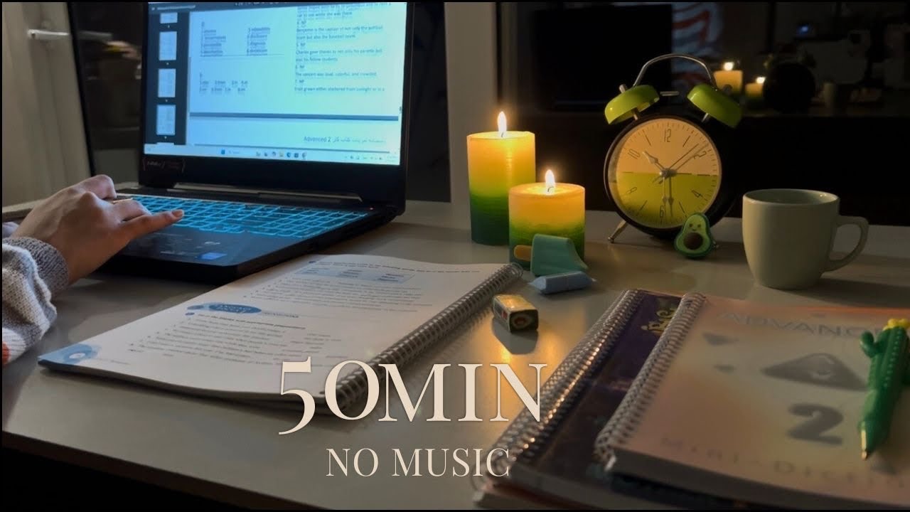 50 Min Silent Study With Me – No Music | Real-Time Focus Session