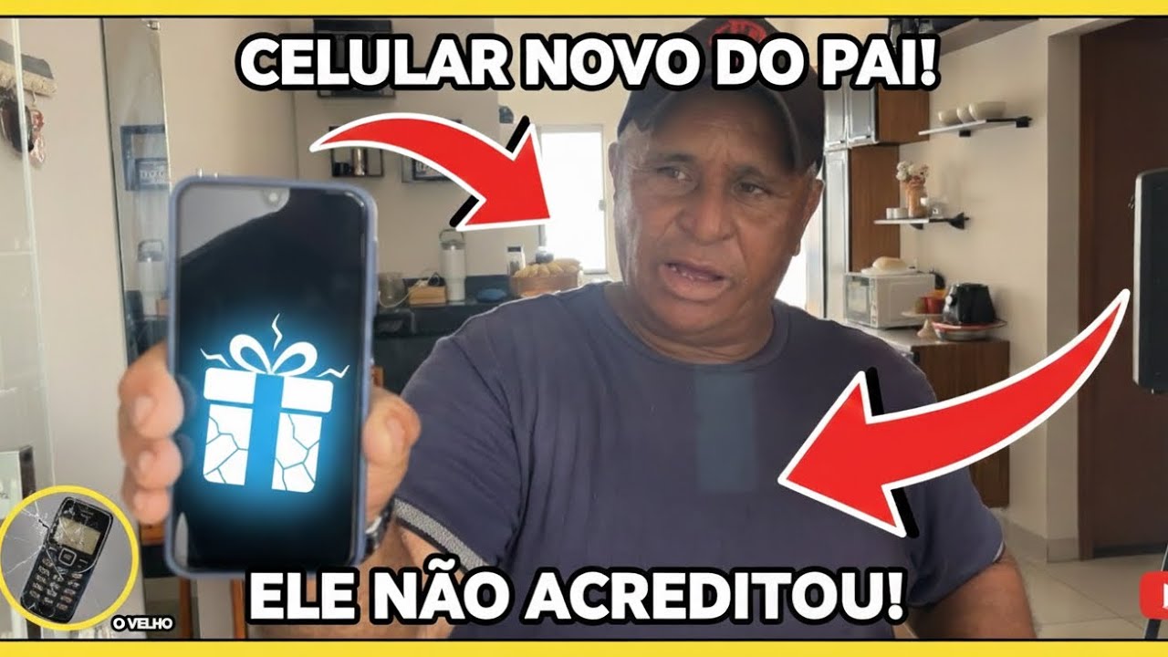 DEI UM CELULAR NOVO PRO MEU PAI! (A reação dele foi emocionante) 😭 A16 SAMSUMG