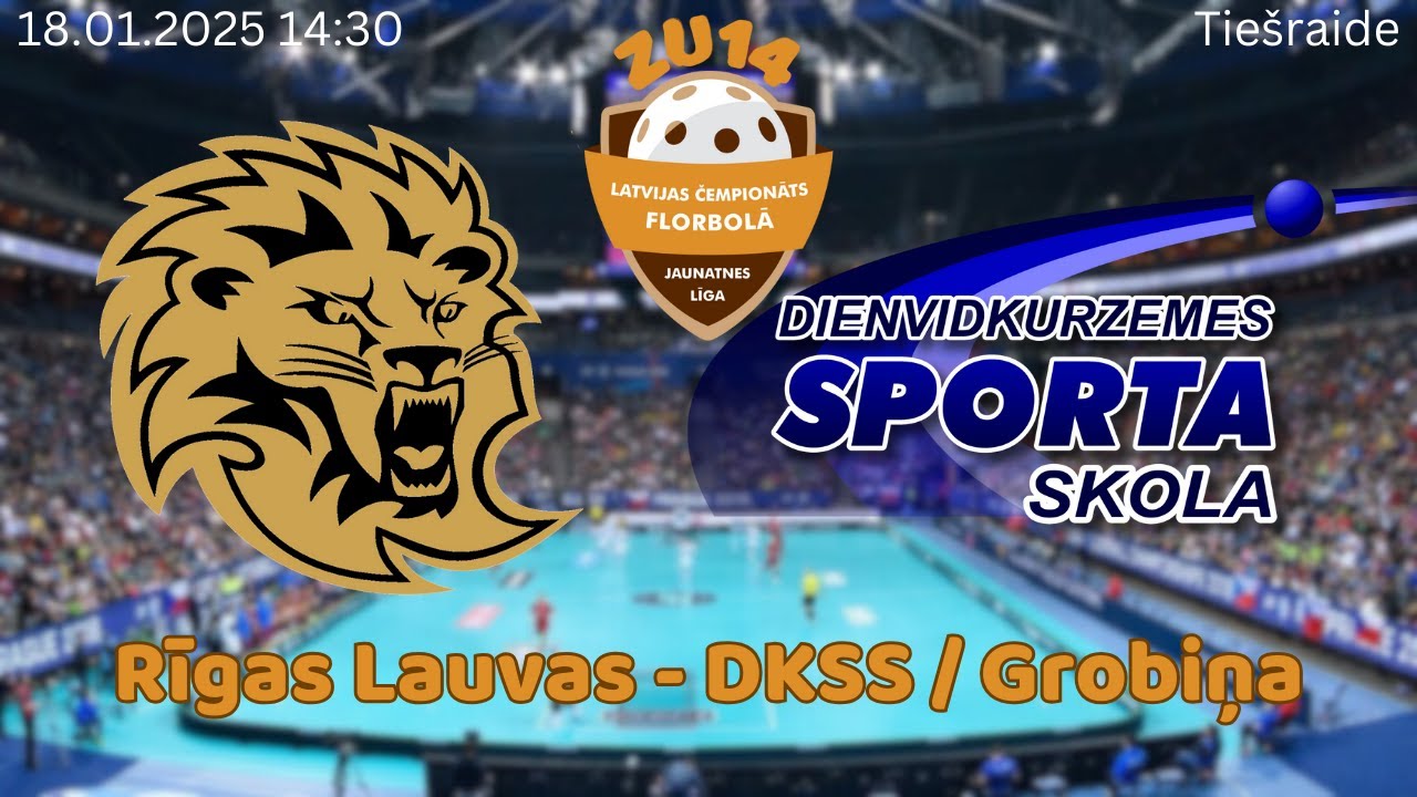 Florbols zēni U14. Rīgas Lauvas  2 - DKSS / Grobiņas SC. Rīgā, 18.01.2025.