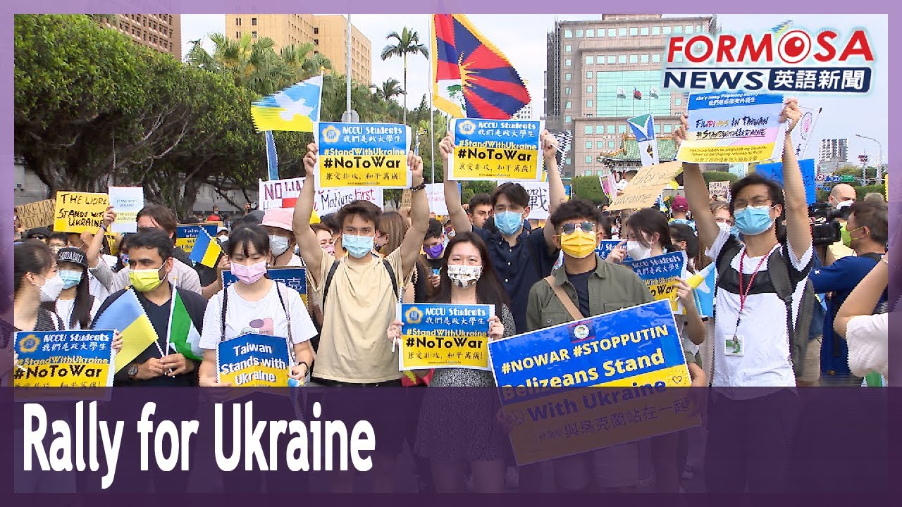 Over 2,000 people take to Taipei&rsquo;s streets in support of war-torn Ukraine