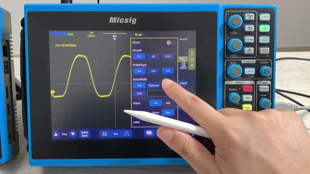 Micsig Smart Oscilloscope STO2302C & STO1104C test 100MHz Square Wave