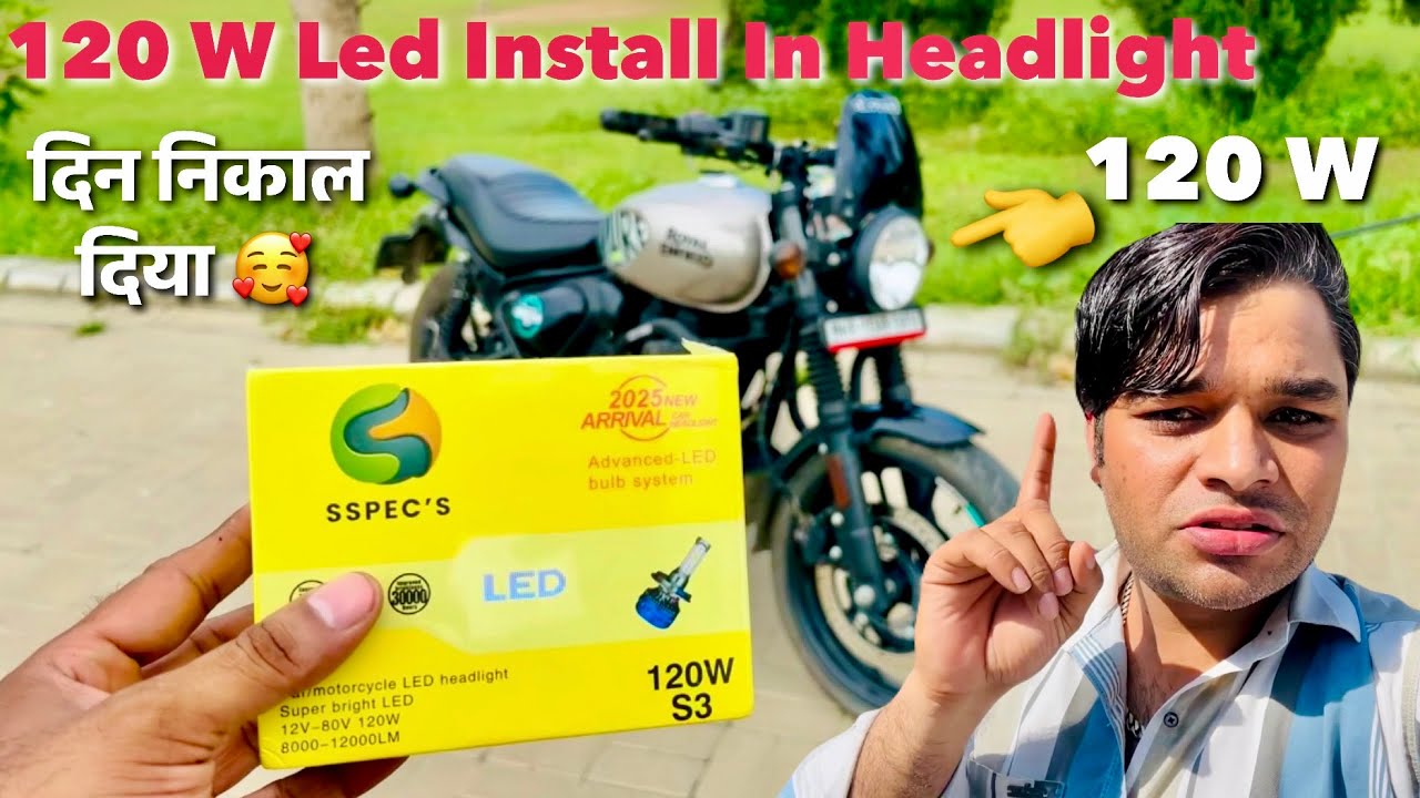 SSPEC'S 120W Led Light Install In Hunter 350 | 120w Led Headlight For Bike | Powerful Headlight  