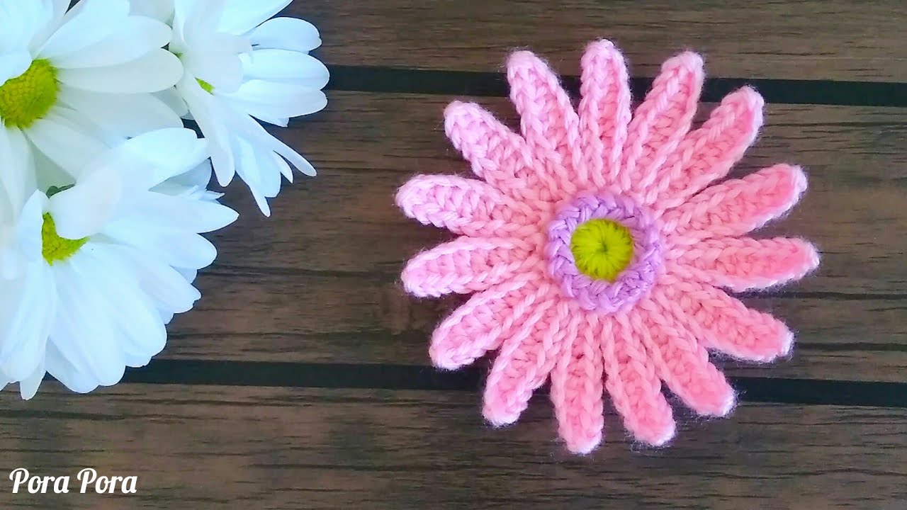 Crochet Gerbera Daisy Flower I Crochet Flower I Easy Crochet Flower Tutorial For Beginners
