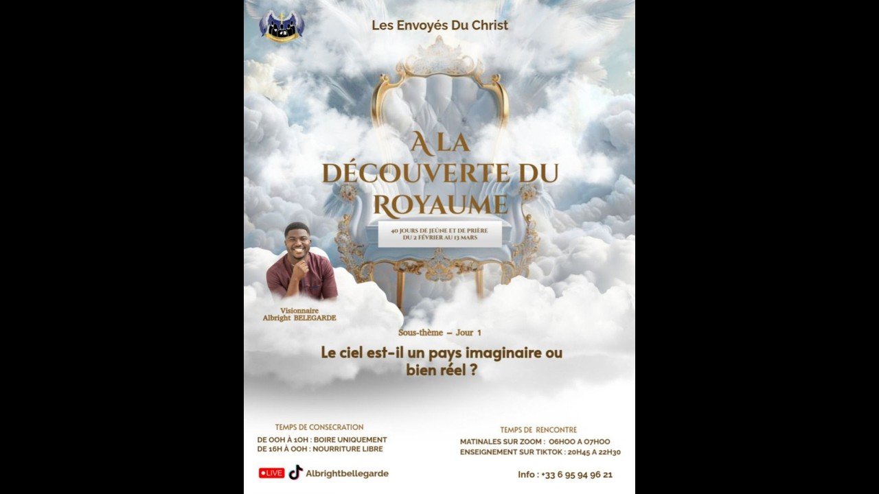 Jour 1 &ndash; Le ciel est il un pays imaginaire ou bien r&eacute;el   Albright BELEGARDE &ndash; 40 Jours EDC