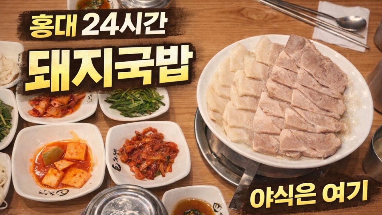 홍대 24시간 돼지국밥 맛집 | 담백한 한 그릇 돈수백