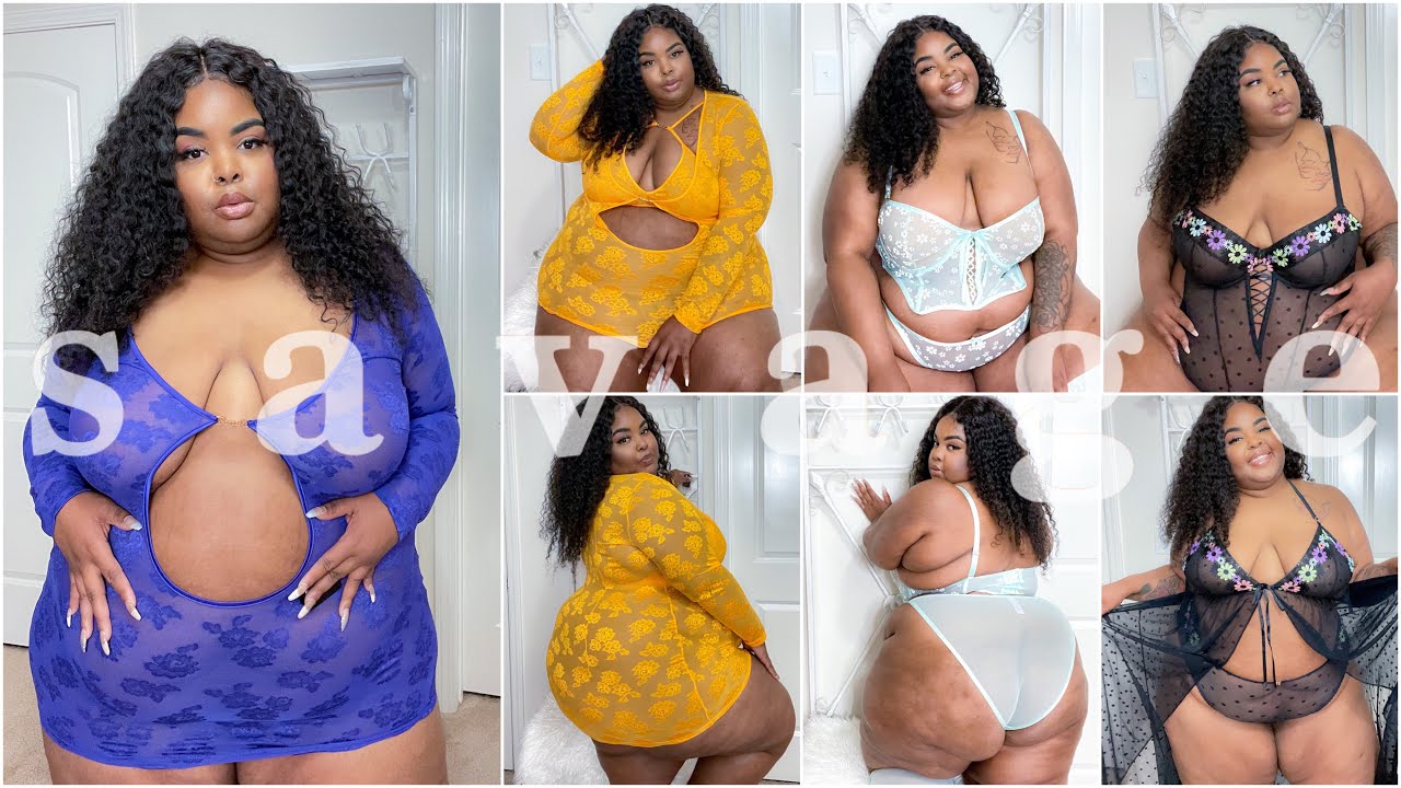 the RANGEEEE! | Trying on 40 SAVAGE X FENTY Plus Size (Curve) Lingerie Items!
