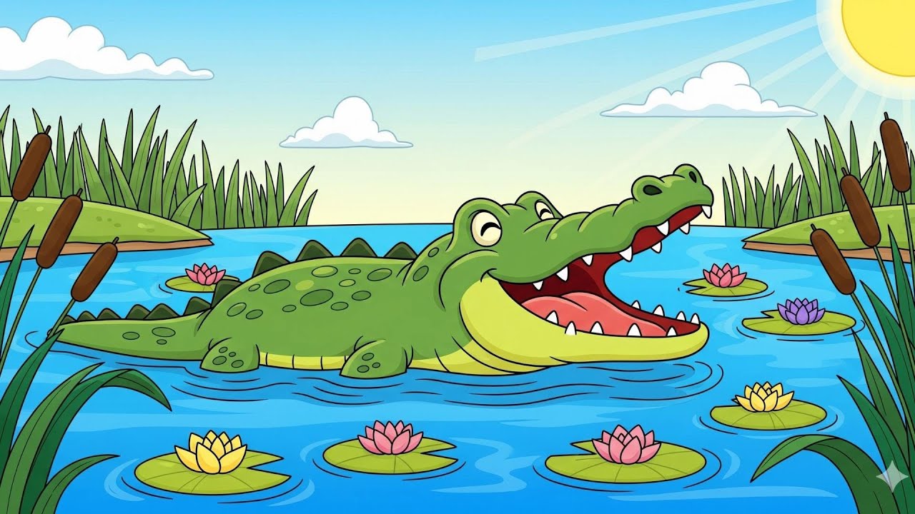 Das kleine Krokodil 🐊 | Kinderlied zum Deutsch lernen | Lustige Tierlieder für Kinder