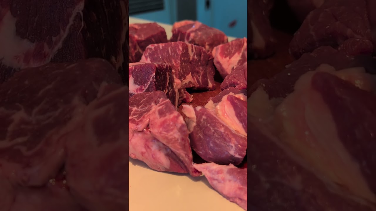 Arms Cooking - Matt Cubing the Beef for Beef Bourguignon