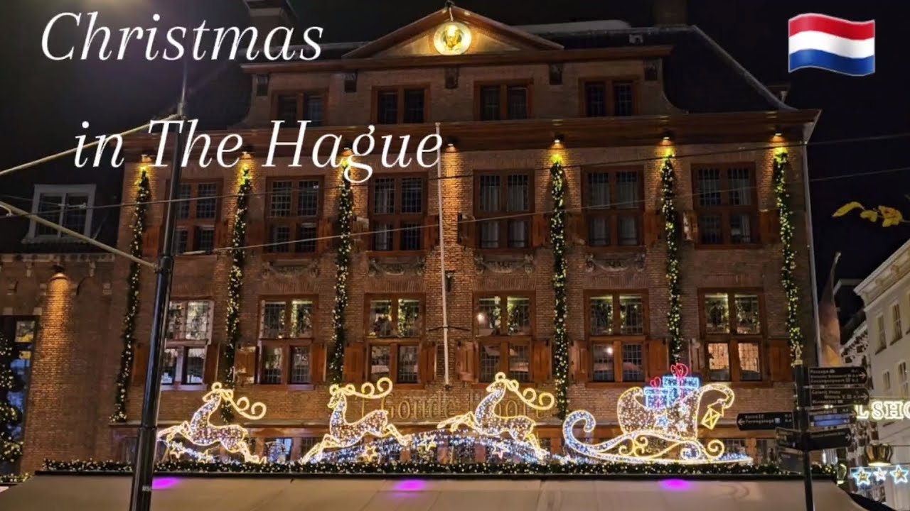 🇳🇱The Hague/Den Haag. Christmas Market. Christmas Lights.🎄Walking tour. The Netherlands.