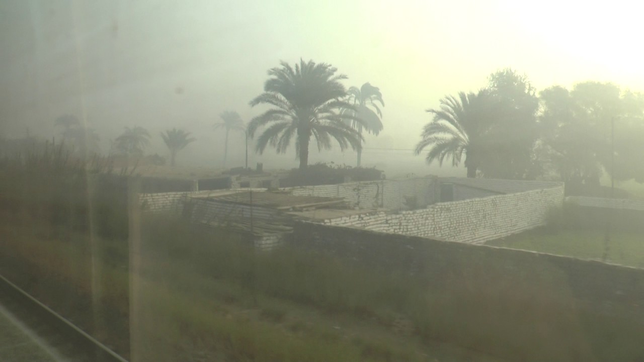 window views on the Ernst Watania sleeper train going from Aswan to Cairo