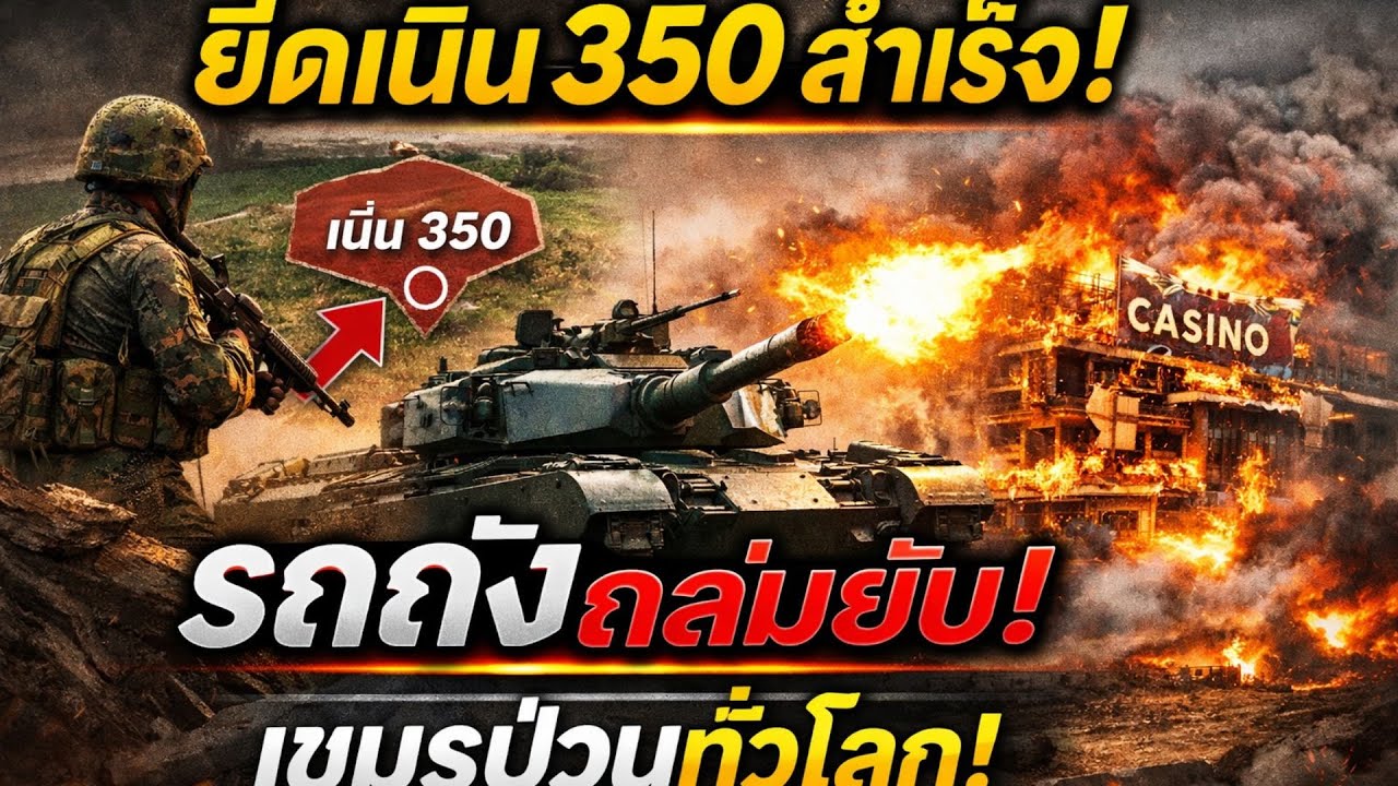 ด่วน! ไทยยึดเนิน 350 เดือด รถถังถล่มคาสิโนยับ GAM-102 ถูกส่งผ่าศึกษา เขมรป่วนโลก #ด่วน#เนิน350