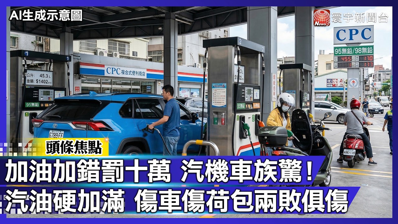 加油加錯罰十萬 汽機車族驚！ 汽油硬加滿 傷車傷荷包兩敗俱傷｜#寰宇財經新聞