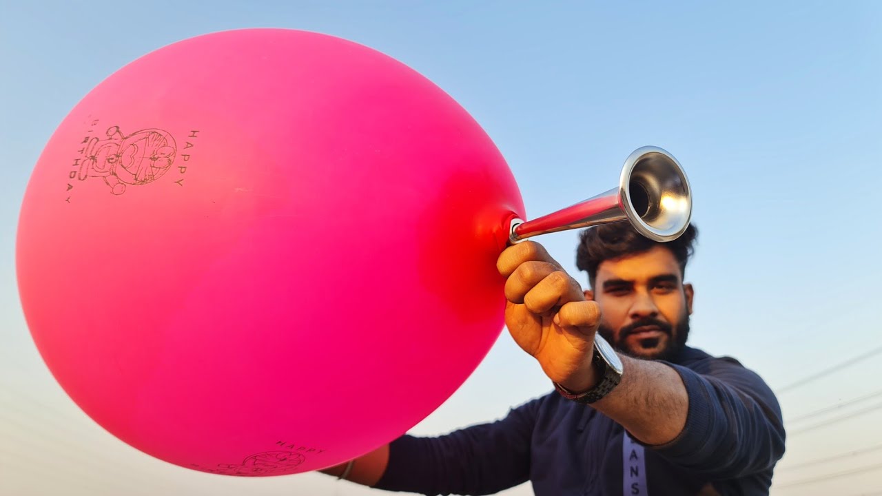 भोपू मे लगाया गुब्बारा | BALOON HORN 5D SOUND