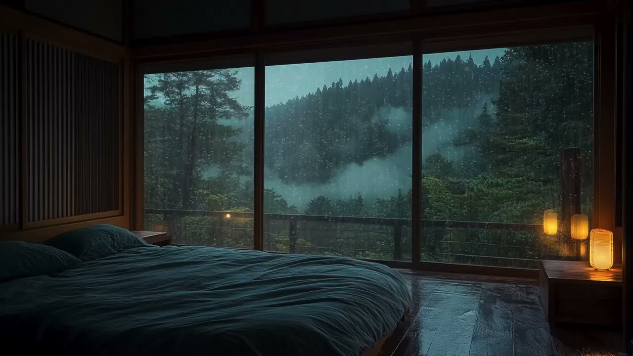【3M】Quiet Forest Night Rain 🌲 Loud Heavy Rain Sounds for Deep Sleep and Relaxation