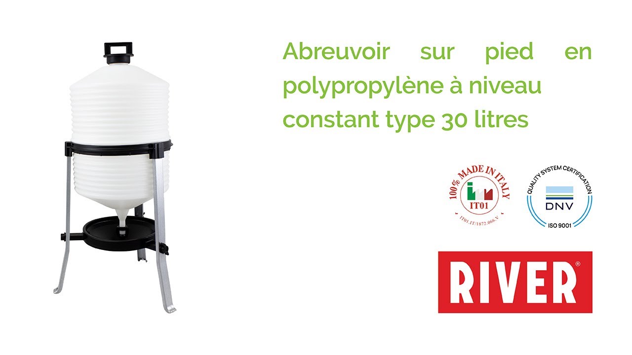 Montage de abreuvoir sur pied en plastique à niveau constant type 30L