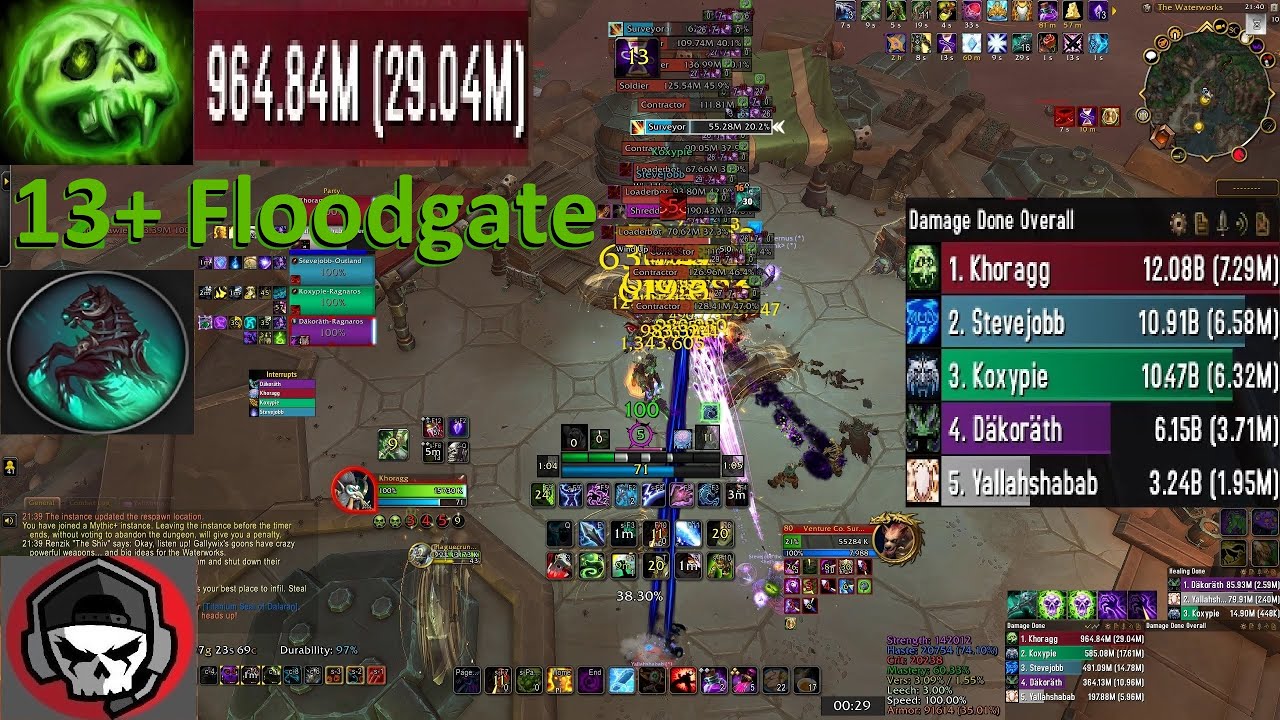 Operation: Floodgate 13+ | 7.29M DPS Unholy DK Rider M+ | WoW 11.2