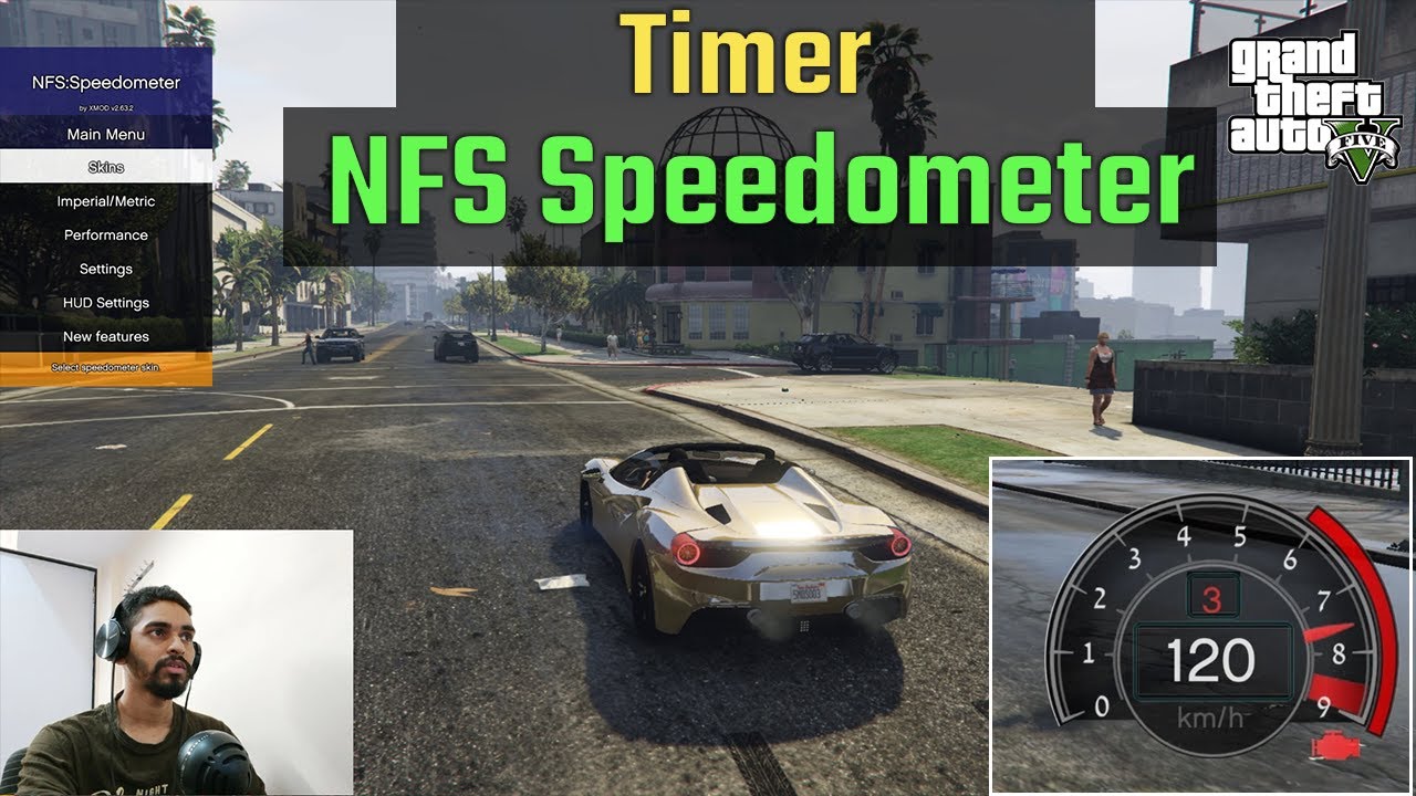 GTA 5 - NFS gauge RPM Gear Speedometer & Timer MOD | Installation | Hindi
