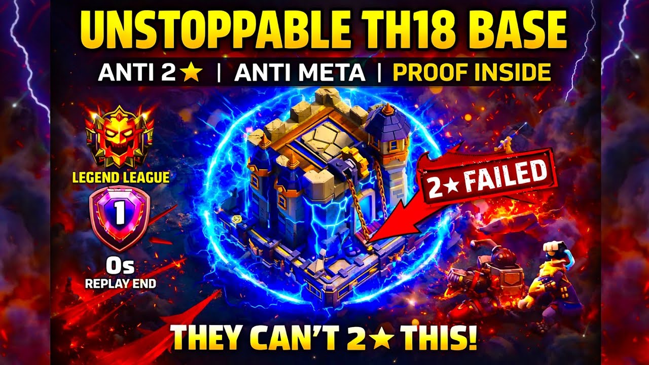 Top 8 Best Town Hall 18 Bases for 1 STARS ! With TH18 War Base Link (Clash of Clans)