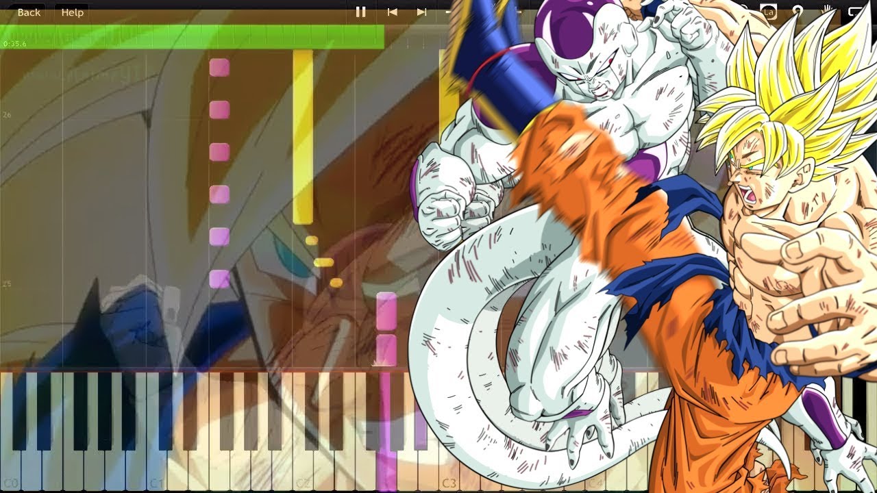Dragon Ball Z - Fight Theme , SSJ Goku vs Frieza M811 (Piano Tutorial) [Synthesia]