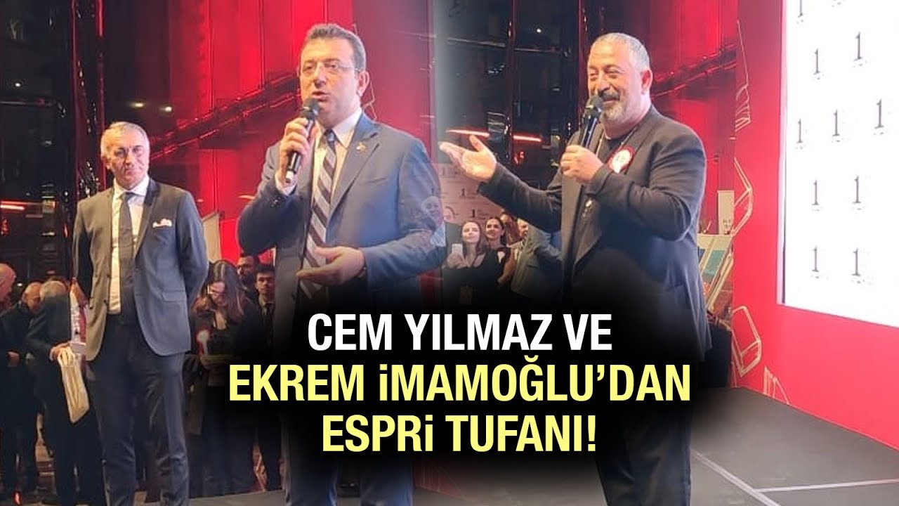 Cem Yılmaz ve Ekrem İmamoğlu'nun karşılıklı esprileri davetlilere kahkaha attırdı!