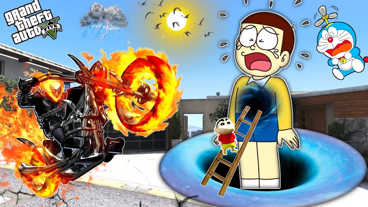 GTA 5 | GHOST RIDER SAVED NOBITA & SHINCHAN | PART-5 |BIGGEST ZOMBIE APOCALYPSE IN GTA 5