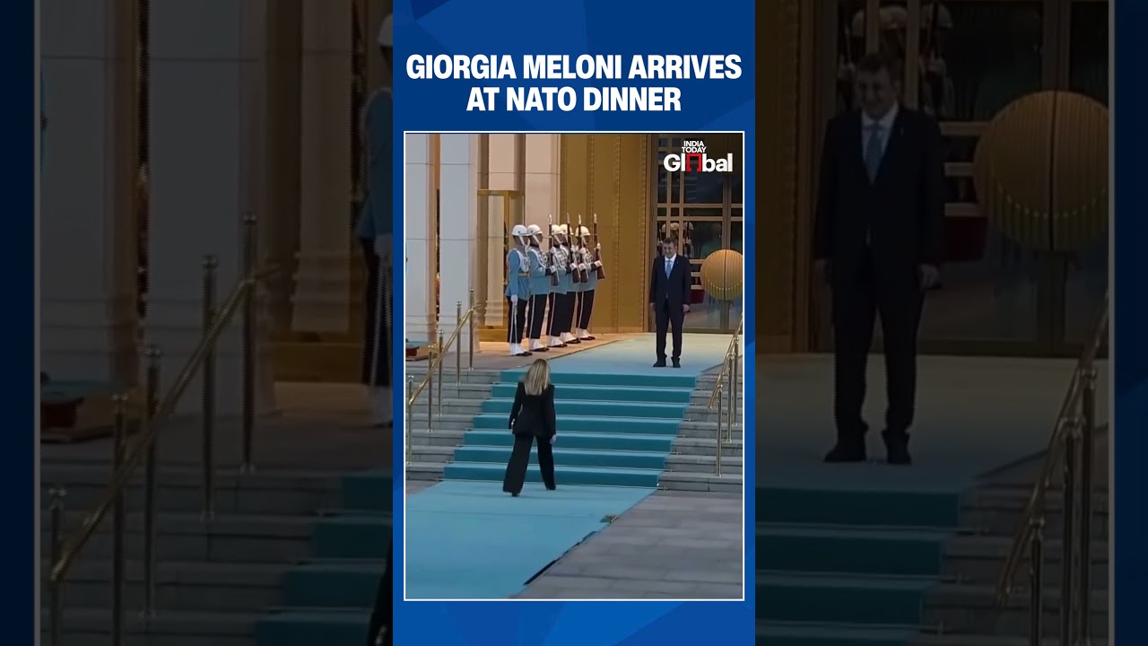 Giorgia Meloni Arrives After Donald Trump at NATO Leaders' Reception in Ankara Before Summit