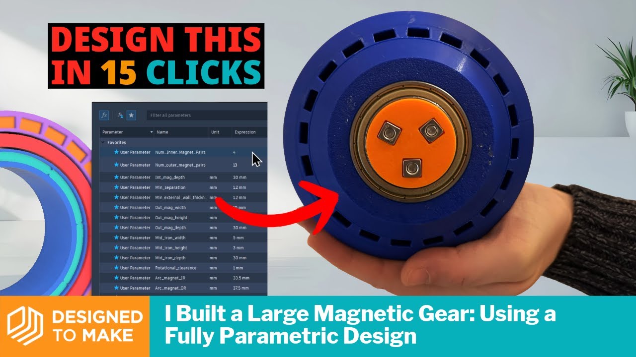I Built a Large Magnetic Gear Using a Fully Parametric Design