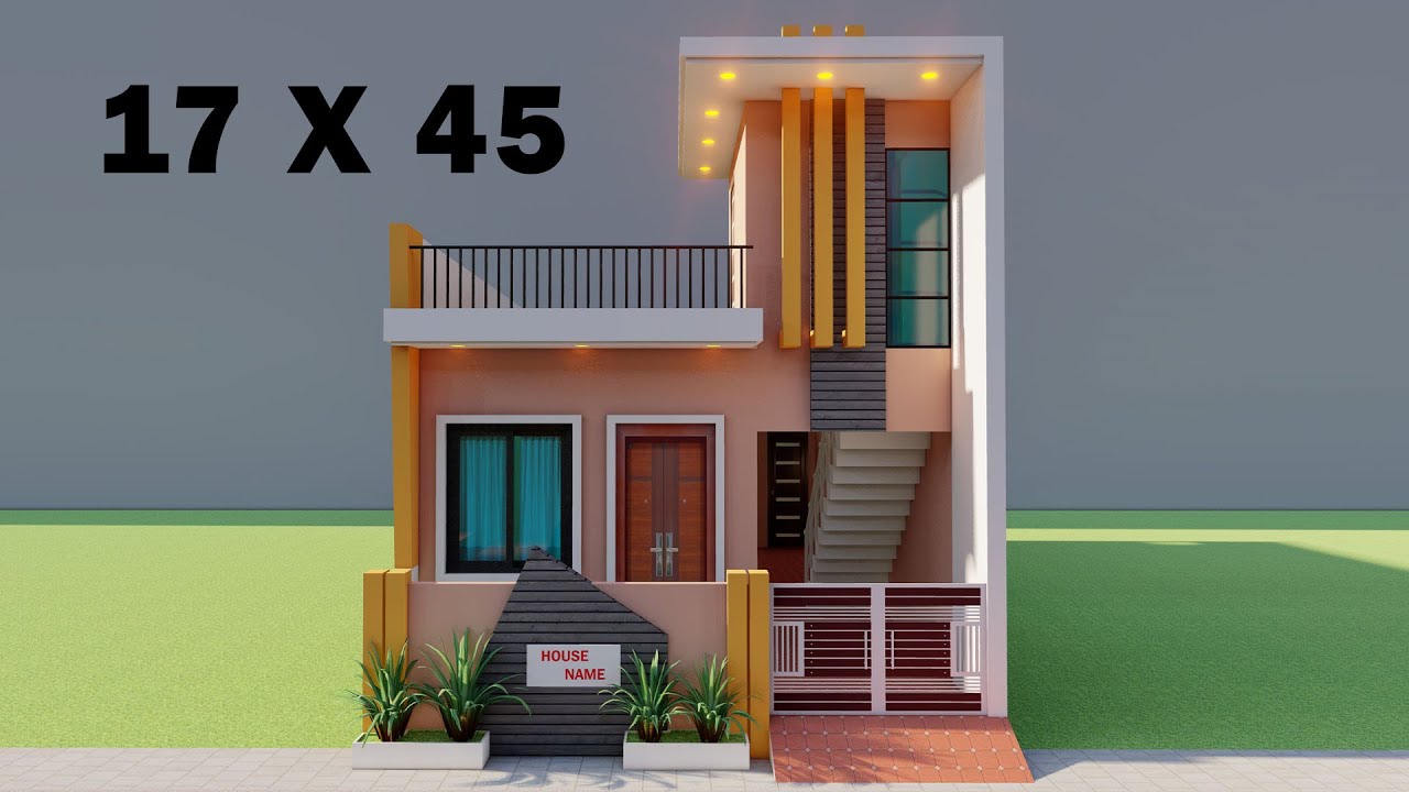 17 by 45 3 Bedroom house plan,17*45 makan ka naksha,3D new house elevation,3D house map