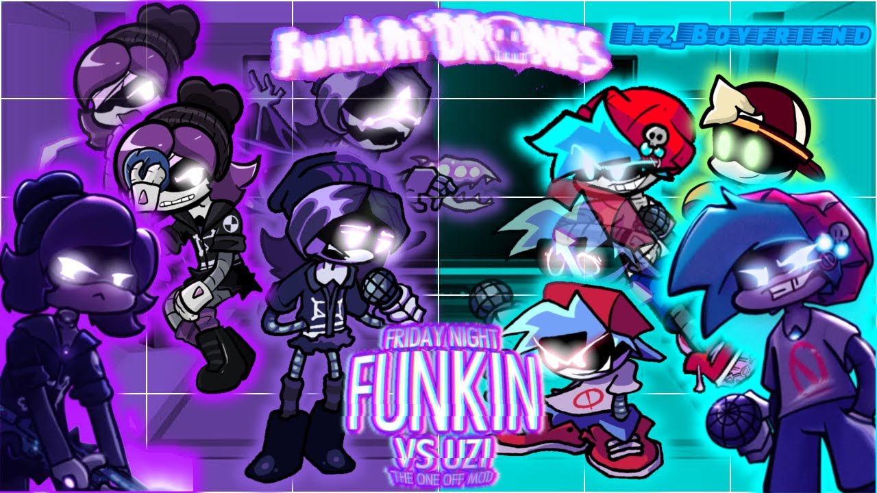 Murder Drones react to Funkin' Drones + Vs Uzi || Gacha Reaction || Itz_Boyfriend