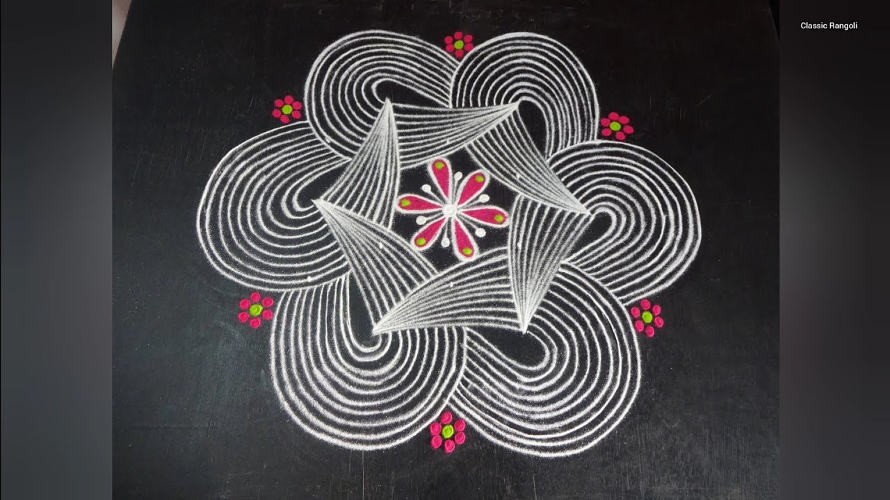Easy Rangoli Design / Padi Kolam for Friday / Simple Rangoli / Classic Rangoli